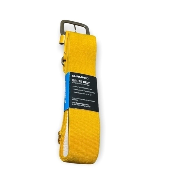 CHAMPRO Adult 1.5 wide sport athletic baseball softball yellow Brute Belt - Picture 3 of 3